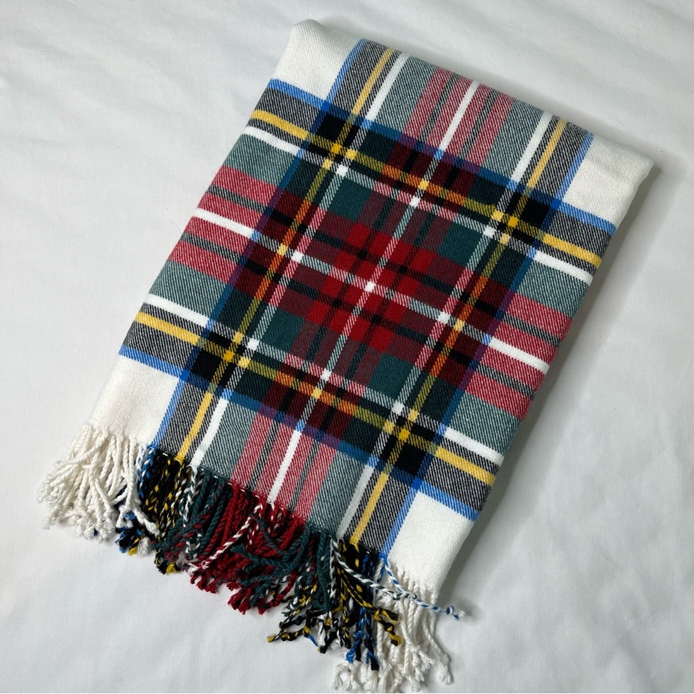 Spoonful of Comfort Red Plaid Acrylic Scarf/Wrap. 50"x60". Chill Chasing Scarf